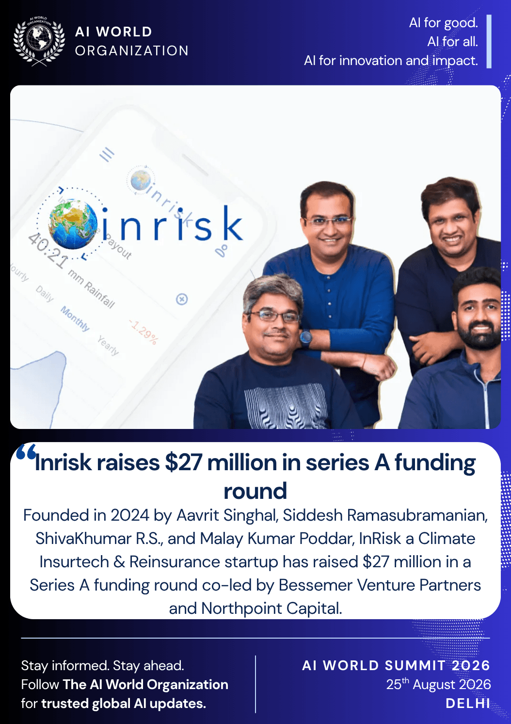 InRisk Labs has just raised 27 million dollars in Series A funding