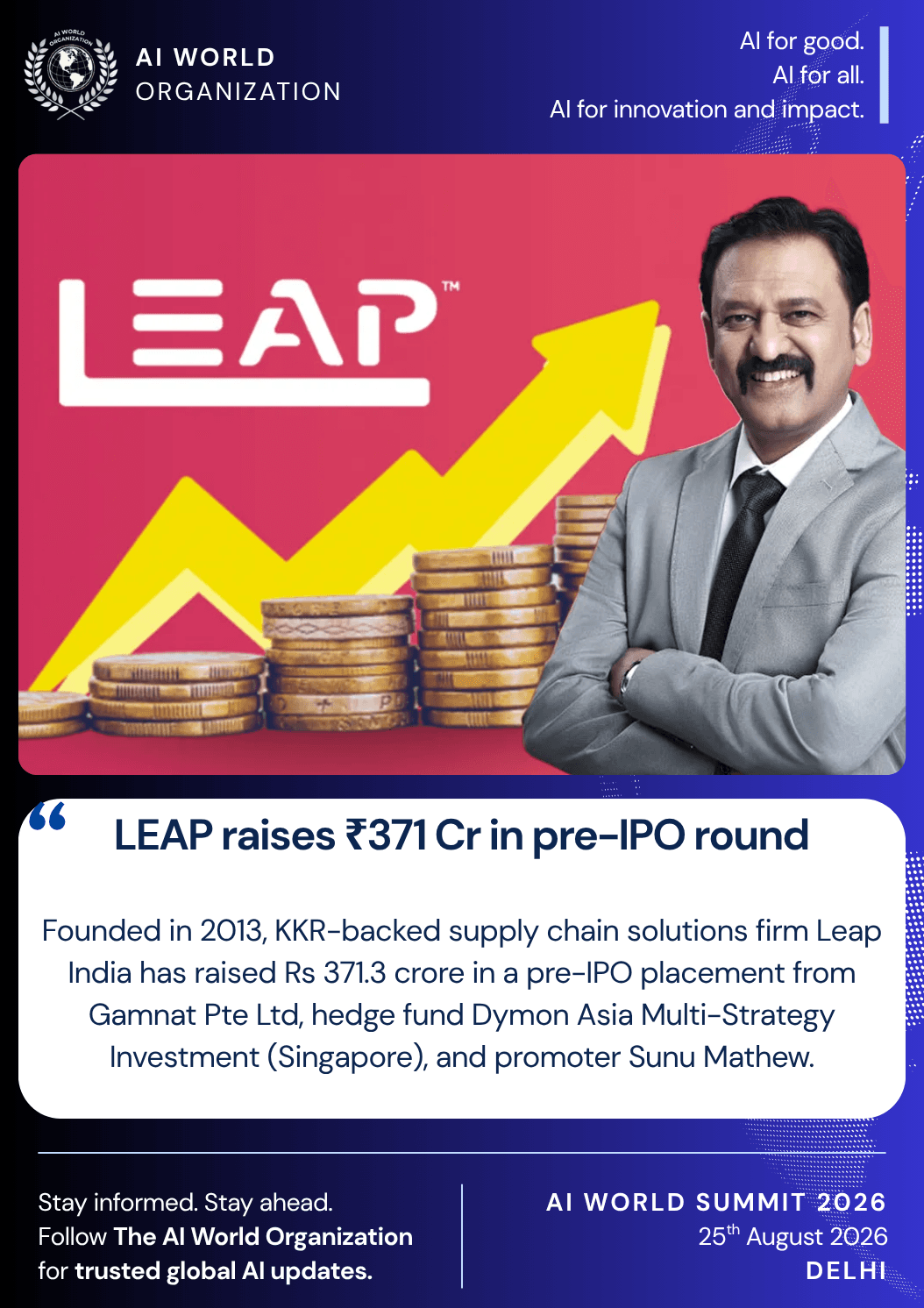 Leap India Raises ₹371 Crore in Pre-IPO Round Led by GIC Arm Ahead of ₹2,480 Crore Public Issue
