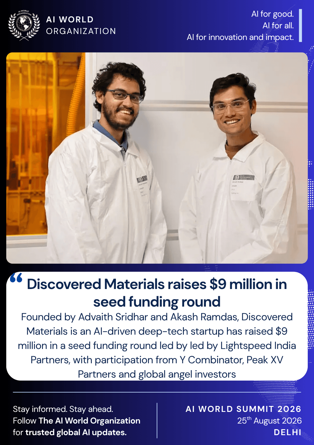 Lightspeed India Leads 9 Million Dollar Seed Round In Discovered Materials: AI Agents For Cooler Chips And Faster Materials Discovery